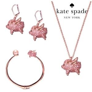 kate spade Flying Pig Pave Jewelry Set NWT